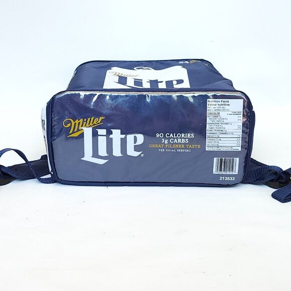 MILLER LITE Cooler Bag Backpack Shoulder Straps Holds A Case of 24 Beer Cans - Picture 3 of 7